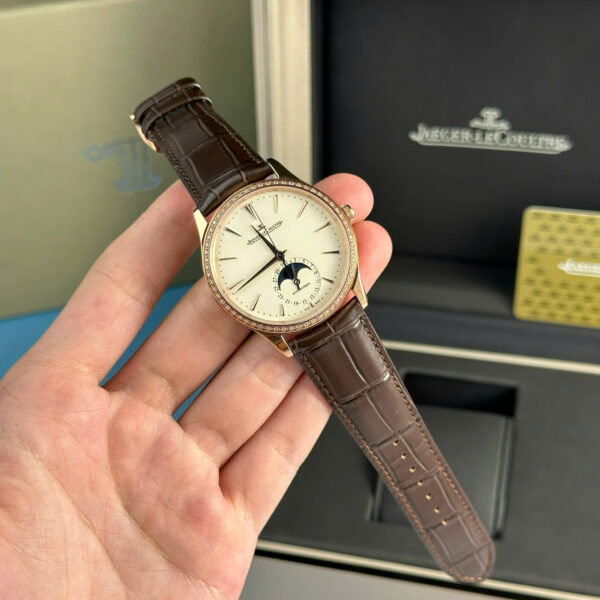 Đồng Hồ Jaeger LeCoultre Master Ultrathin Moon Vàng Hồng Viền Đá 1:1